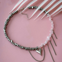 Elegant Irregular CCB &Pink Stone Beads Chain Heart Pendant Necklace For Women Choker Dinner Party Valentine's Jewelry N0498   4.4   266 Reviews   ౹   3,000+ sold