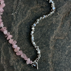 Elegant Irregular CCB &Pink Stone Beads Chain Heart Pendant Necklace For Women Choker Dinner Party Valentine's Jewelry N0498   4.4   266 Reviews   ౹   3,000+ sold